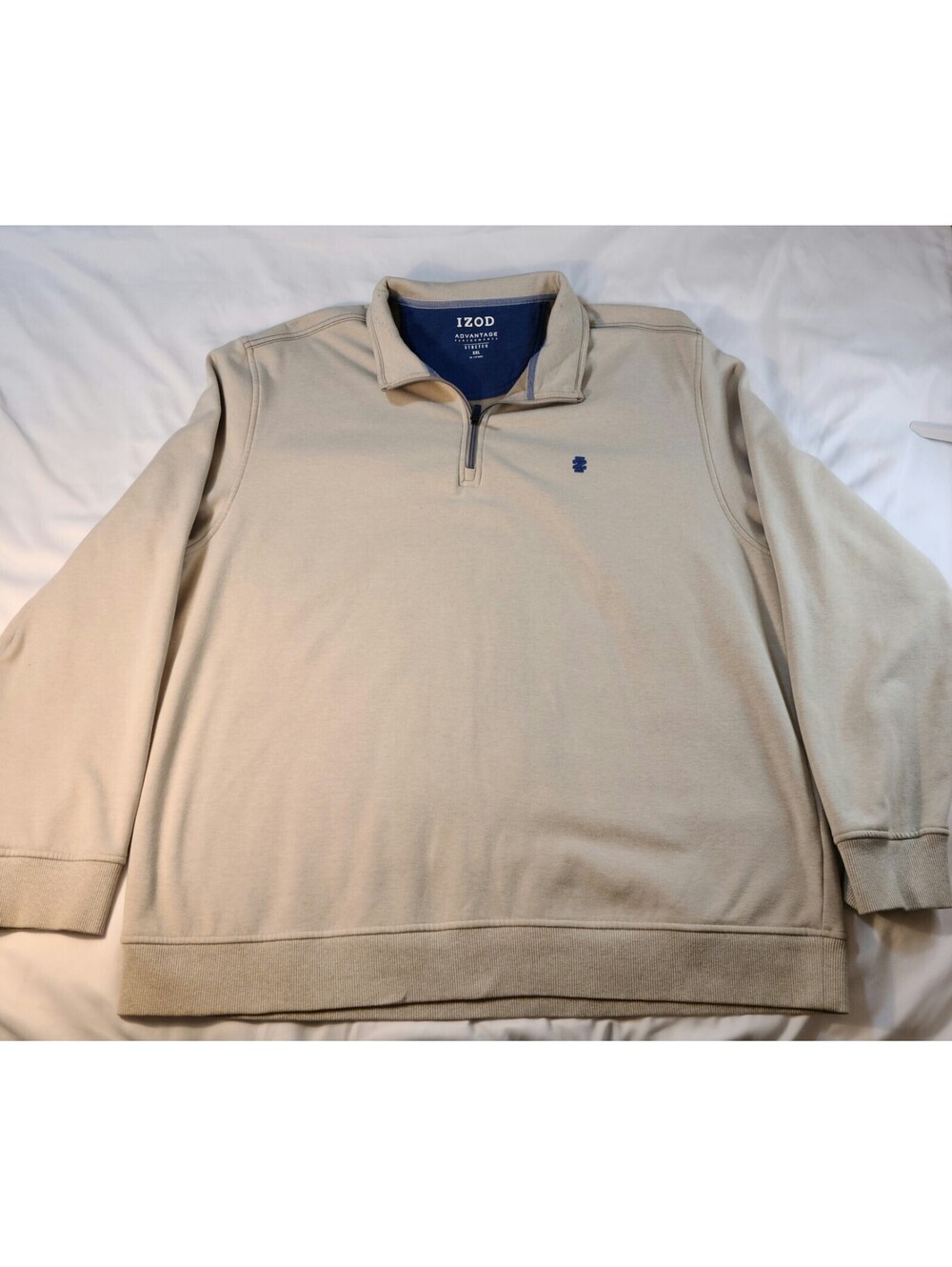 Advantage Men's XXL Quarter Zip Pullover Beige Stretch Golf Performance